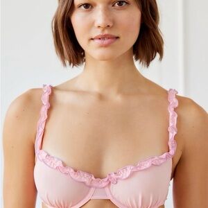 Urban Outfitters Light Pink Ruffled Bra
